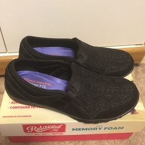Skechers relaxed fit breathe easy black shoes